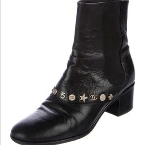 Chanel Lucky Charms Leather Ankle Boots